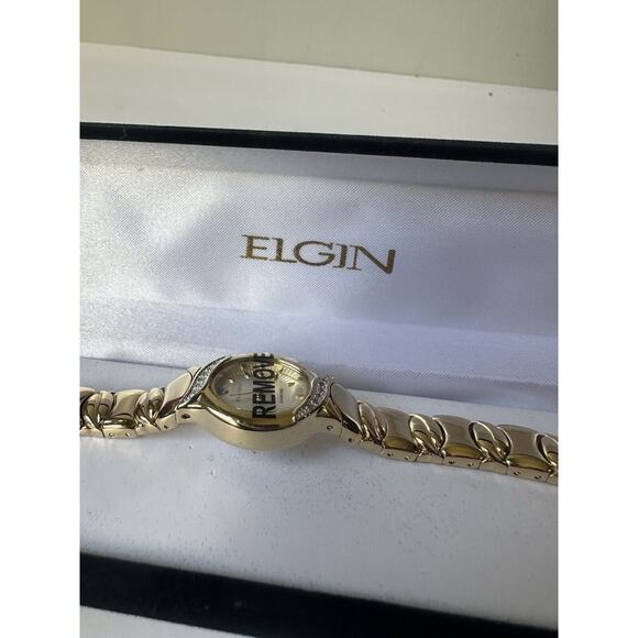 Elgin Diamond SR626SW Gold Quartz Women’s Watch New In Box main image 6